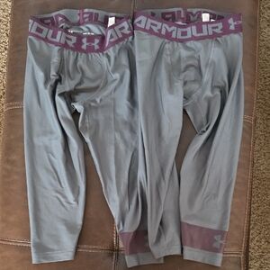 Under Armour Gray and Maroon Athletic Leggings